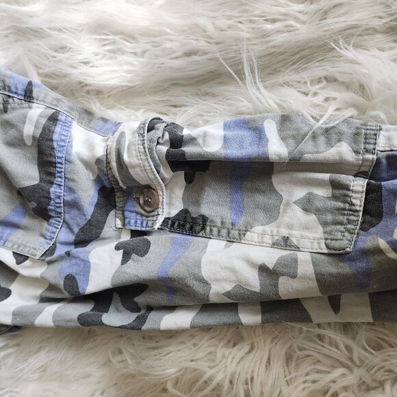 Urban Outfitters Y2K Camo Cargo Pull On Jogger Women's 6 Blue 28x26 Drawstring - Picture 10 of 13